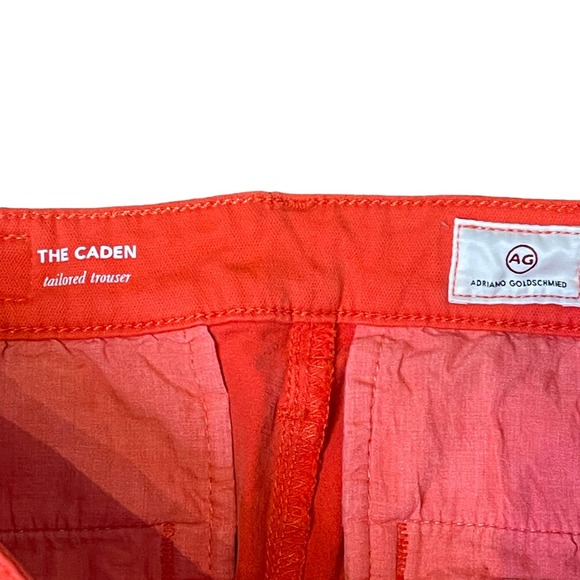 AG Adriano Goldschmied Crop Pants Size 28R Orange Tailored Trouser Stretch 30X27 - Picture 5 of 8